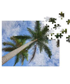 Alternative view of Jigsaw puzzle with tin